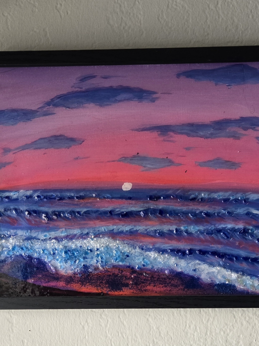 Pink and Blue Ocean Sunset Canvas Art
